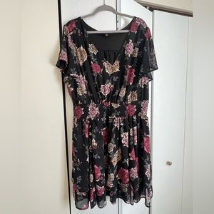 Torrid black flowered dress